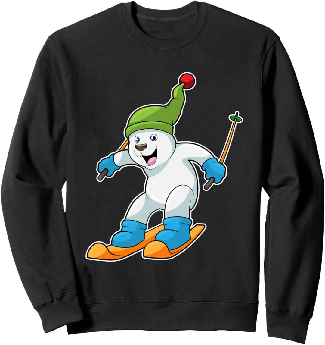 Eisbär Skifahrer Ski Wintersport Sweatshirt