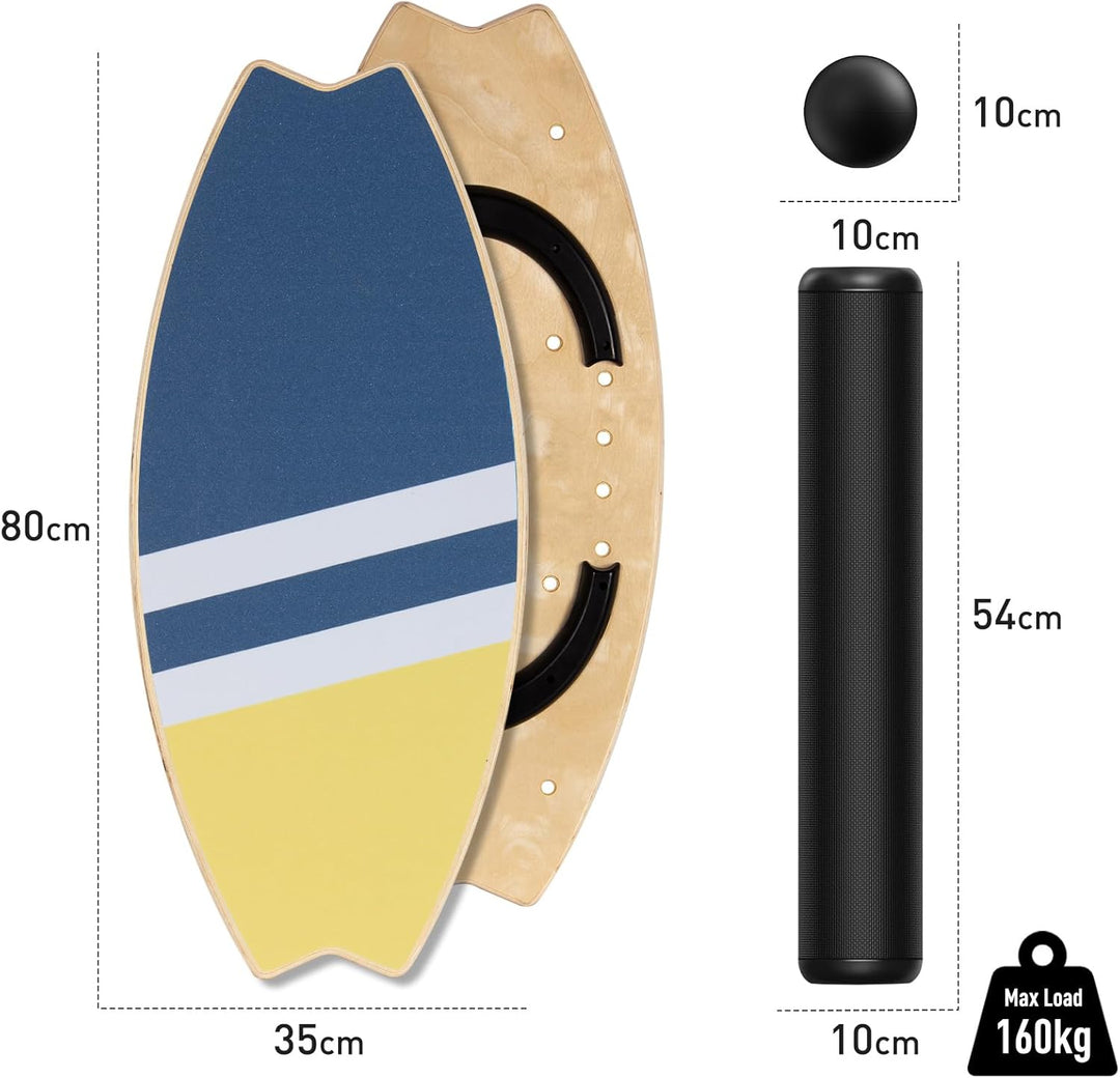 Leogreen Balance Board aus Holz in Surfboard, 7-in-1 Surfin Balanceboards Erwachsene Gleichgewichtst