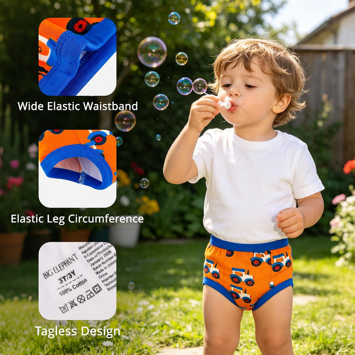 BIG ELEPHANT 6er Pack Baby Trainingshose - Saugfähige Töpfchen Unterwäsche Kleinkinder für Jungen un