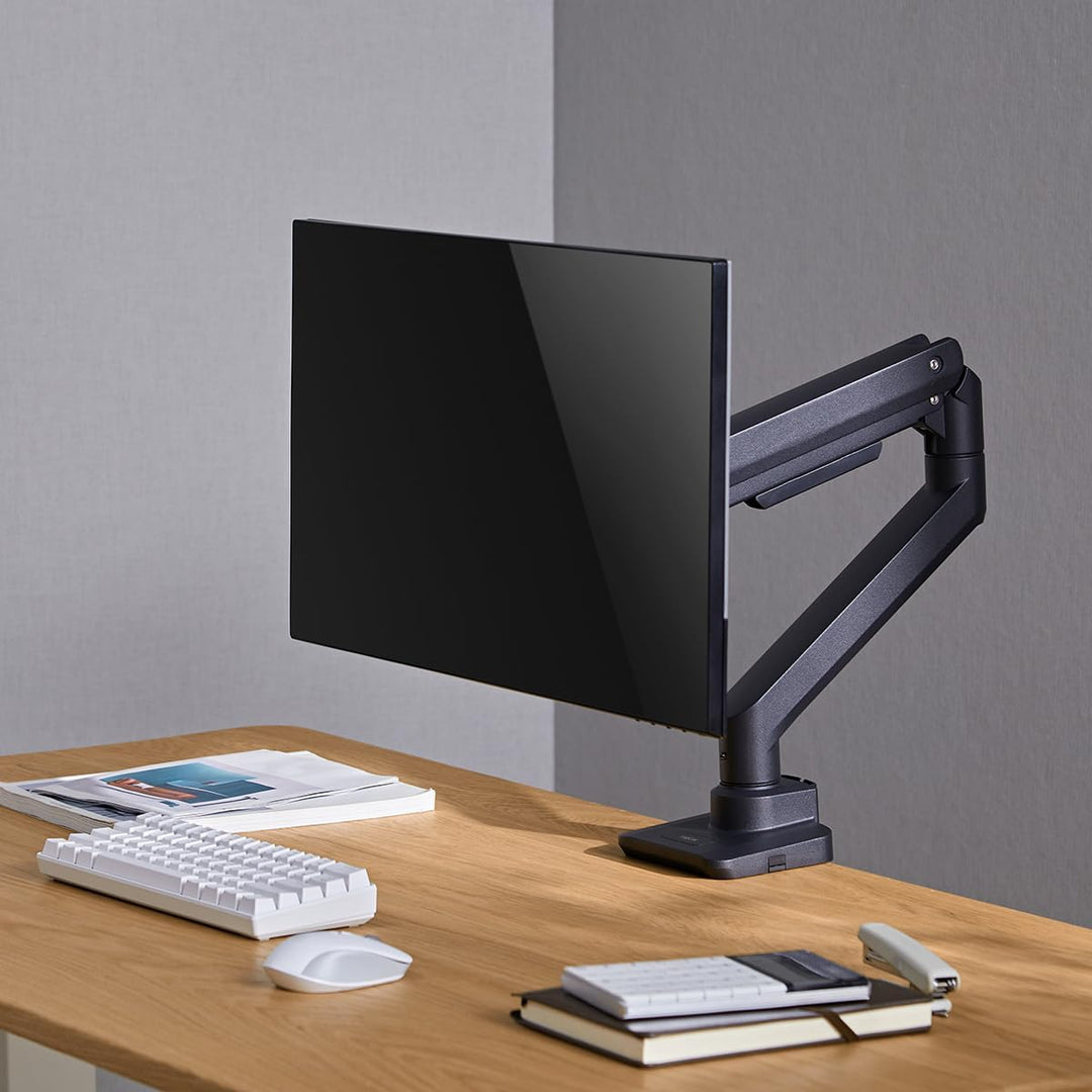 LogiLink Monitorhalterung für 17–49", mit Gasdruckfeder, geeignet für Flat & Curved Monitore, Alumin