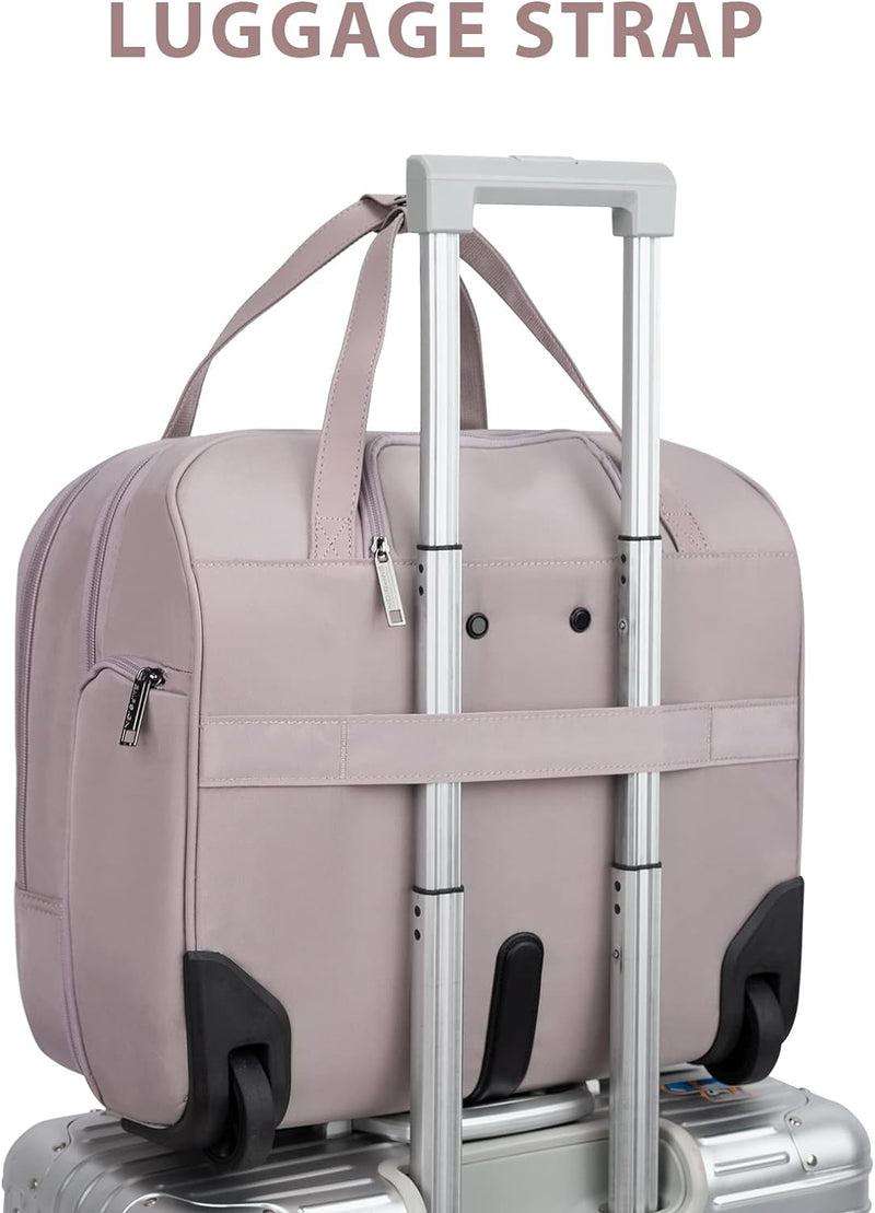 EMPSIGN Trolley Business Rolling Laptop mit Rädern, Rolling Laptoptasche für Frauen passt bis zu 15.