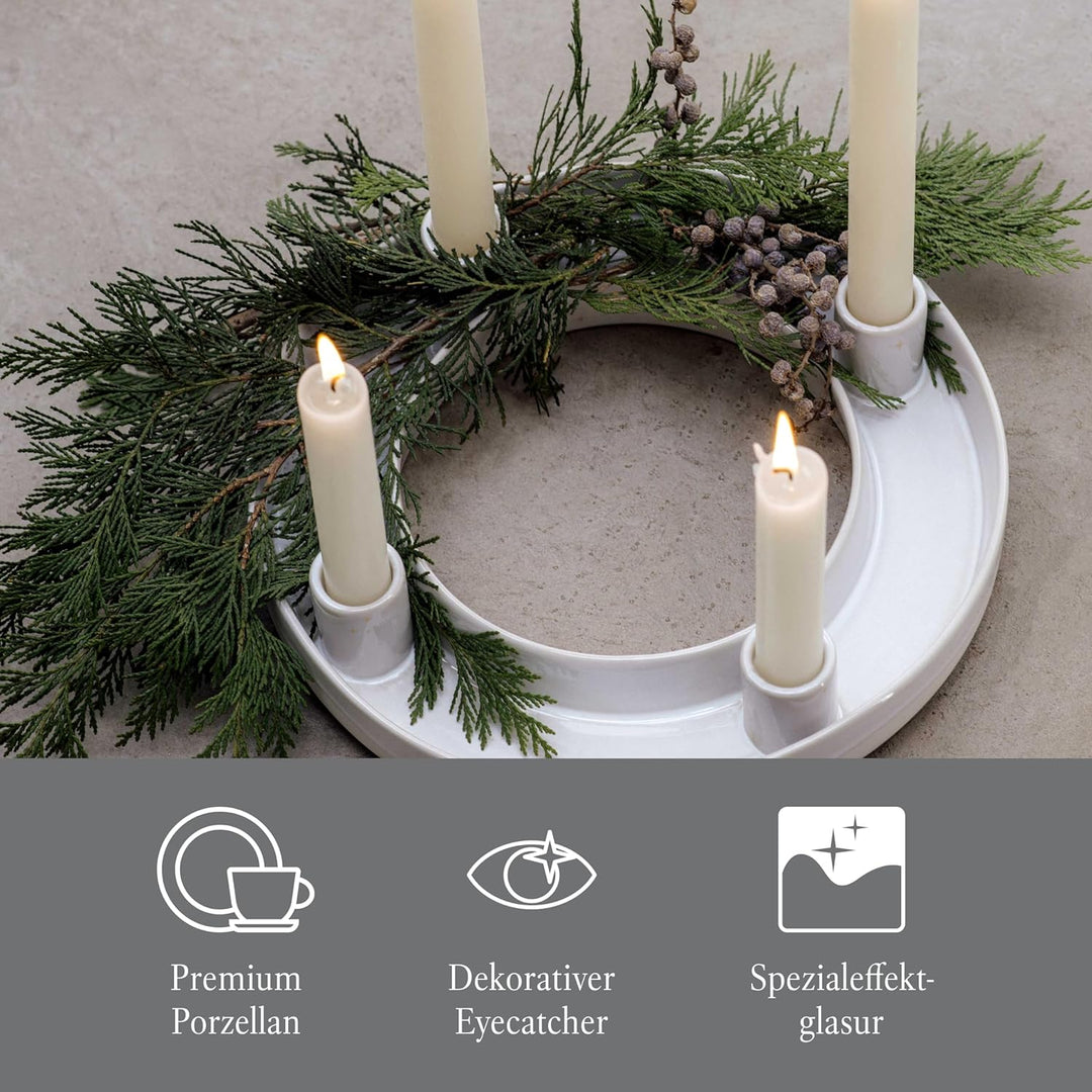 like. by Villeroy & Boch Winter Glow Adventskranz, 26x26x5,5 cm, Adventskranz