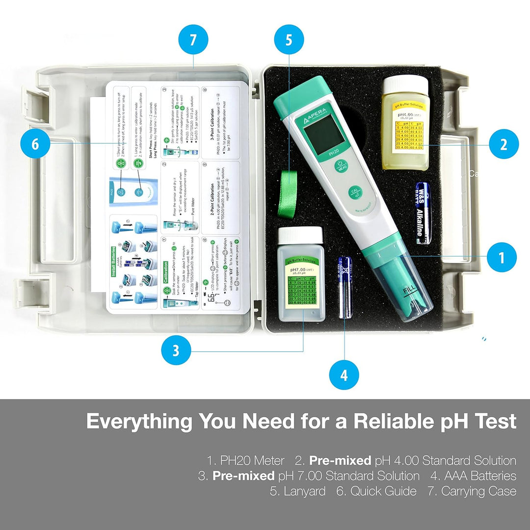 Apera Instruments TDS20 TDS-Meter & PH20 pH-Meter, Messgerät im Taschenformat (±0,1 pH-Genauigkeit,