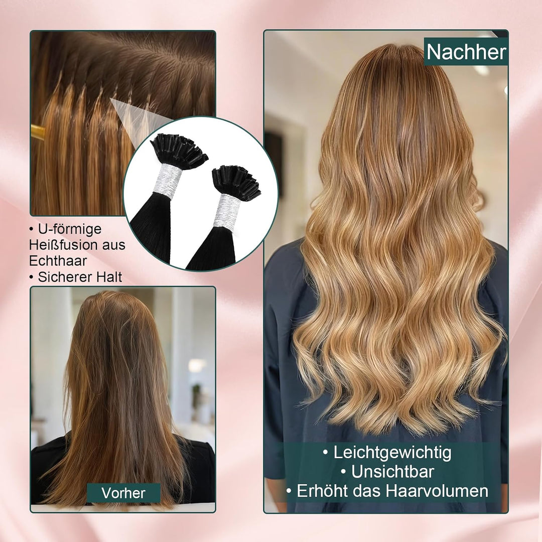 Easyouth Keratin Bonding Haar Extensions Bondings Nail Tip Remy Hair Extensions 14 Zoll 50g/50Stück