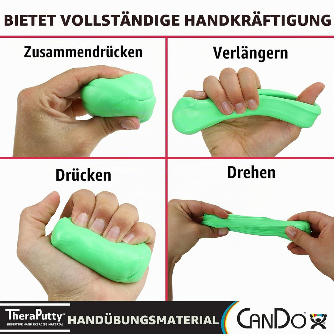 CanDo TheraPutty Antimikrobiell - Knetmasse - 170 g - grün (medium), 170 g