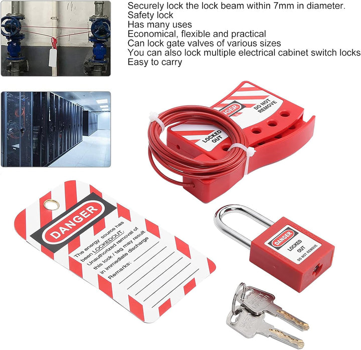 Lockout Tagout Lock Kit Elektrisches Lockout/TAGOUT KIT Lockout Lock Set mit Vorhängeschloss Warnsch