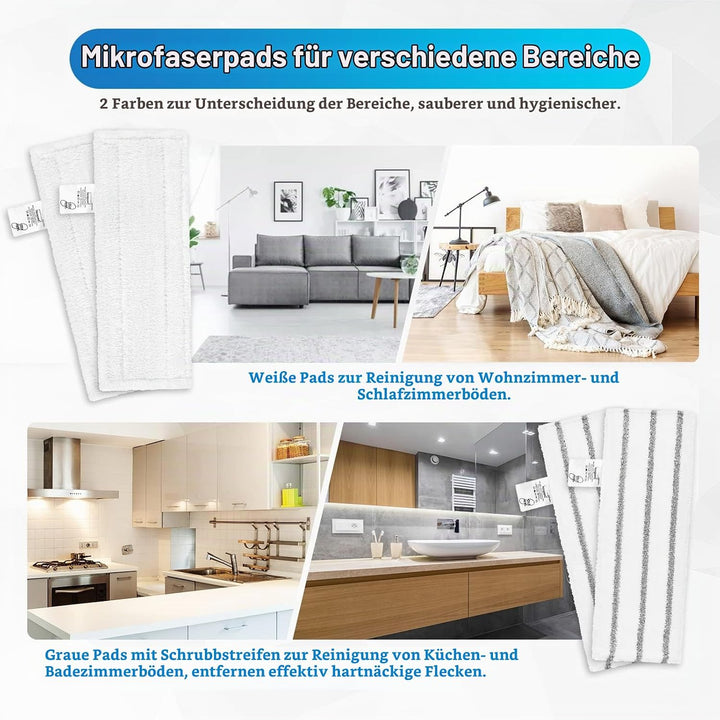 KEEPOW Bodentücher 8 PCS für Kärcher Dampfreiniger EasyFix SC 1 SC 2 SC 3 | Kompatibel mit Kärcher D