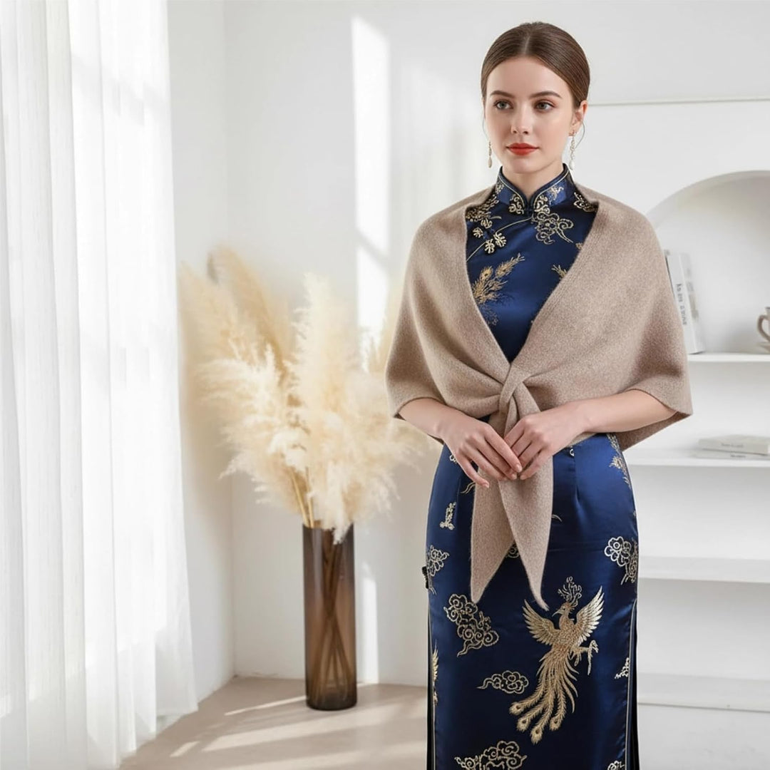 Women's Solid Color Scarf, Damen Dreieckstuch, Generisch Poncho Damen, Knitted Pashmina Shawl Wraps,