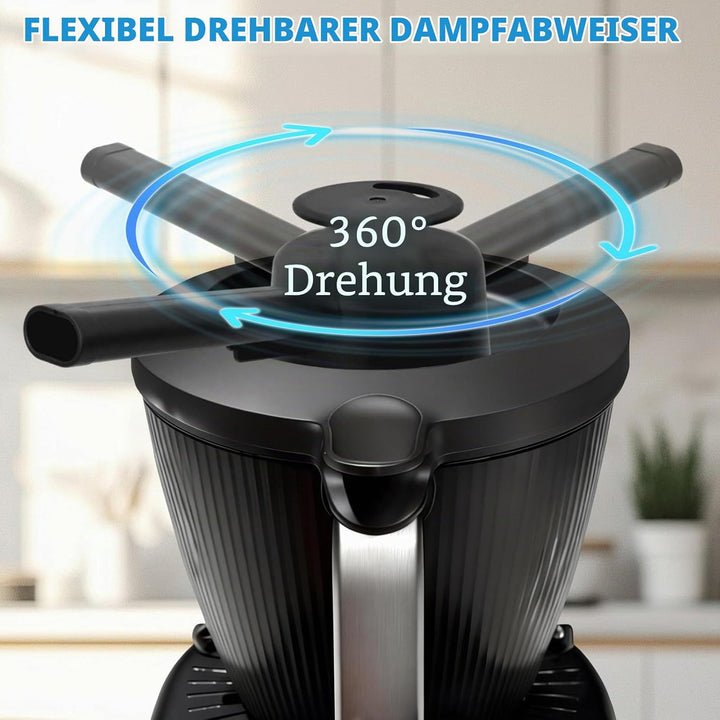 Dampfumleiter kompatibel mit Thermomix TM7 zubehör | 360° Drehbarer Dampfkamin mit Überlaufschutz |