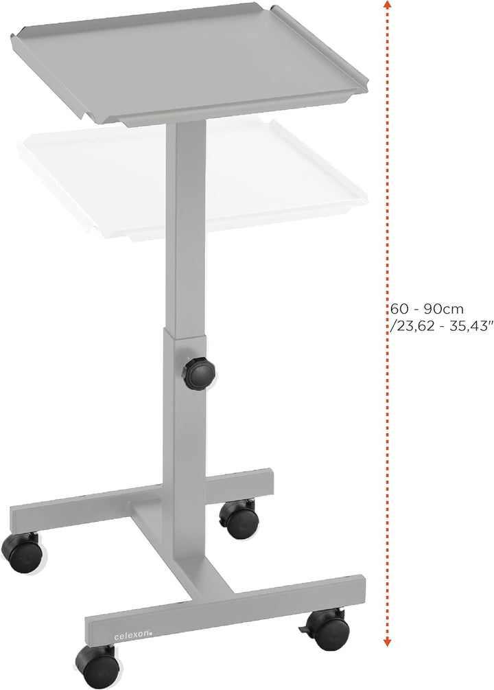 celexon Projektionstisch PT1010G - Projektor-Wagen höhenverstellbar: 60-90cm - grau 60 - 90cm Grau,