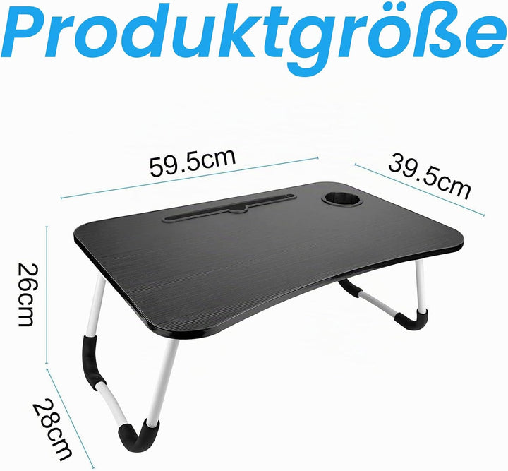 Laptoptisch, Betttablett mit Getränkehalter, Laptop Tisch für Bett, Betttablett Klappbar, Betttablet