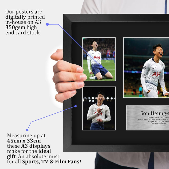 HWC Trading FR A3 Son Heung-min Tottenham Hotspurs Spurs Geschenke Gedruckt, Signiert Autogramm Bild