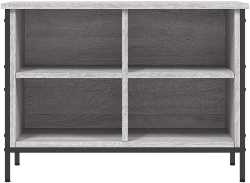 Schuhschrank 69x35x50cm Grau Sonoma Holzwerkstoff,Pulverbeschichtetes Stahl Vorratsschrank Schuhaufb