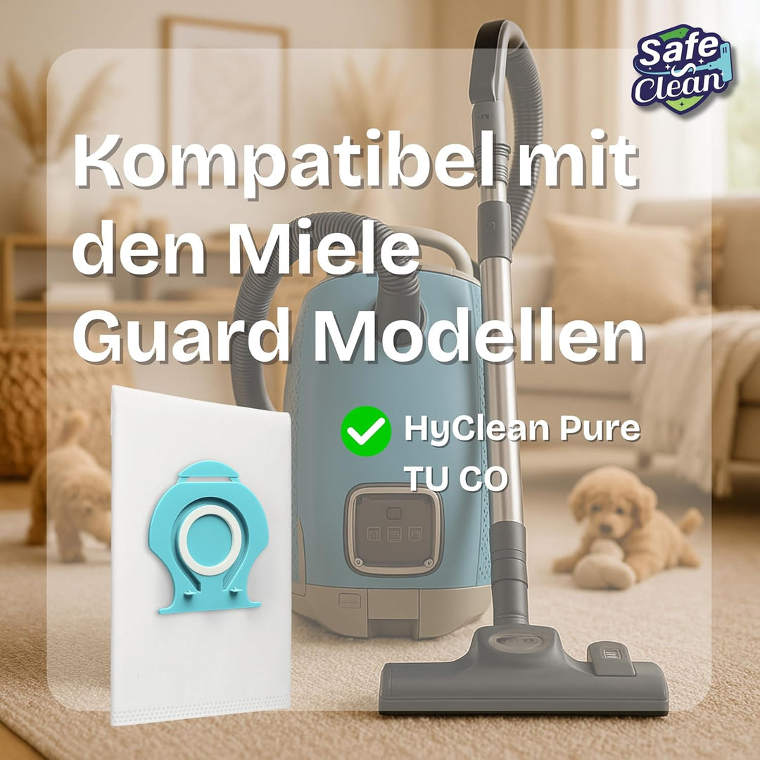 SAFE 'N CLEAN Staubsaugerbeutel kompatibel mit Miele Guard | Ersatz für TU XXL HyClean Pure/CO XXL V