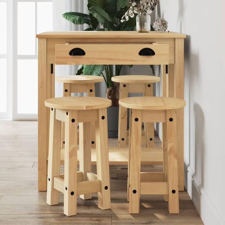 vidaXL Bar Set 5-TLG., Bartisch mit 4 Barhocker, Stehtisch Bistrotisch Barstühle für Esszimmer Küche