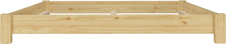 Erst-Holz Breites, flaches Futonbett Einzelbett 120x200 Kiefer massiv V-60.51-12, Ausstattung:ohne Z