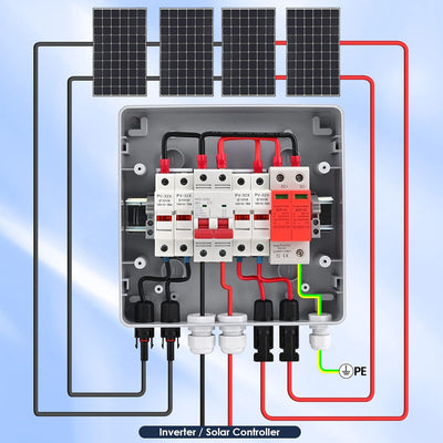 DC Überspannungsschutz PV Anschlusskasten, VAYOTOY Solar PV Anschlusskasten Photovoltaik DC500V 15A