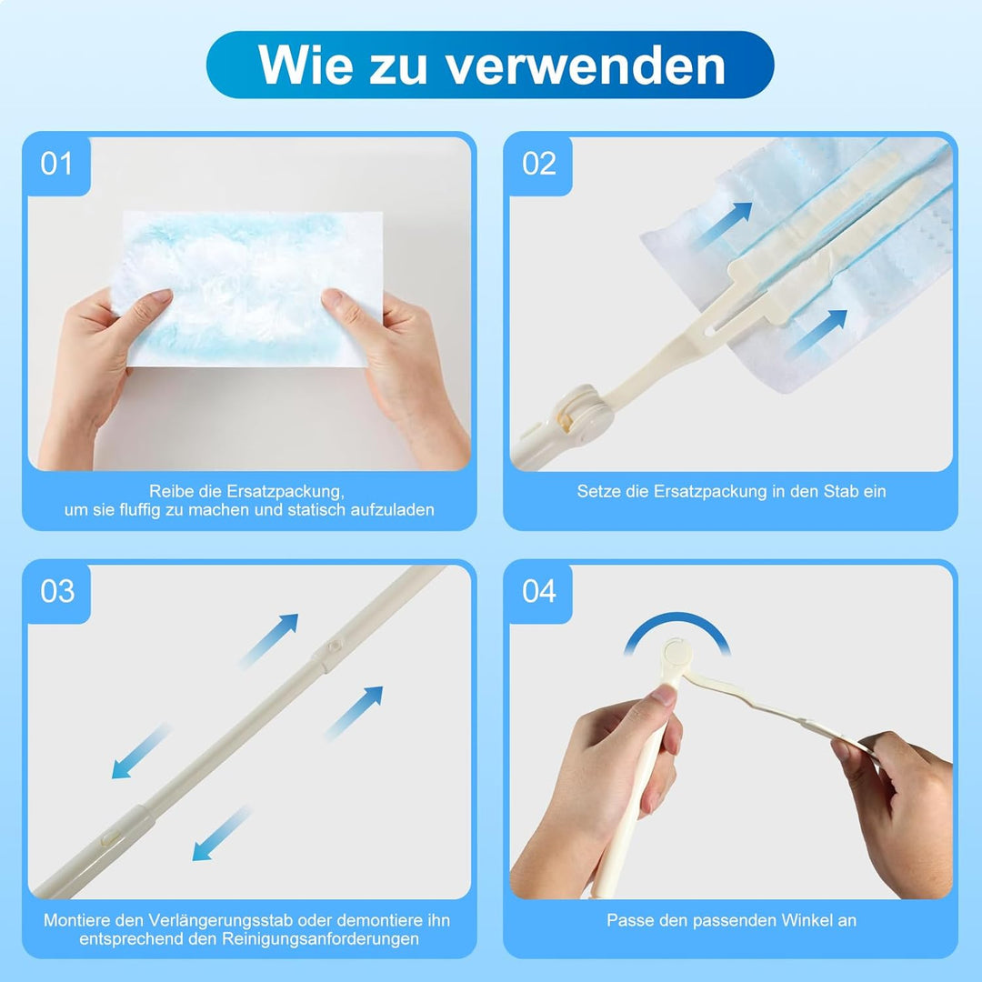 62 Stück Staubmagnete, Kompatibel mit Swiffer Staubmagnet Nachfüllpack, Einweg Magnetischer Feder-St