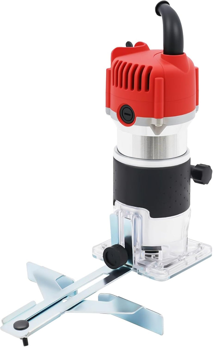 Holzfräse Oberfräse Professionell, 800W Einstellbares Design Elektro-Trimmer mit Klarer Sockel, Holz