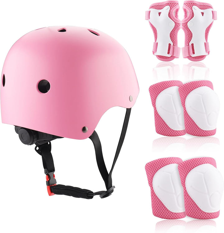 ZWOOS Kinder Knieschoner Set mit Helm, Inliner Schutzausrüstung Kinder 3-10 Jahre, Knieschützer Kind