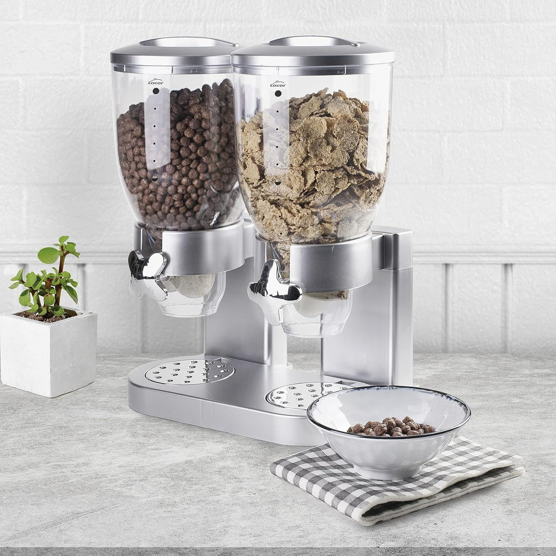 LACOR - 62597 - Spender für Getreide, trockene Früchte, Paste und Süssigkeiten, doppelter Behälter m
