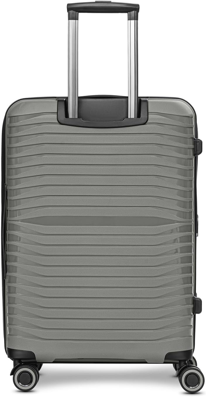 Stratic Shine Koffer gross | Trolley mit 4 360° Drehbare Rollen, Kreuzpackgurt, Dehnfalten, arretier