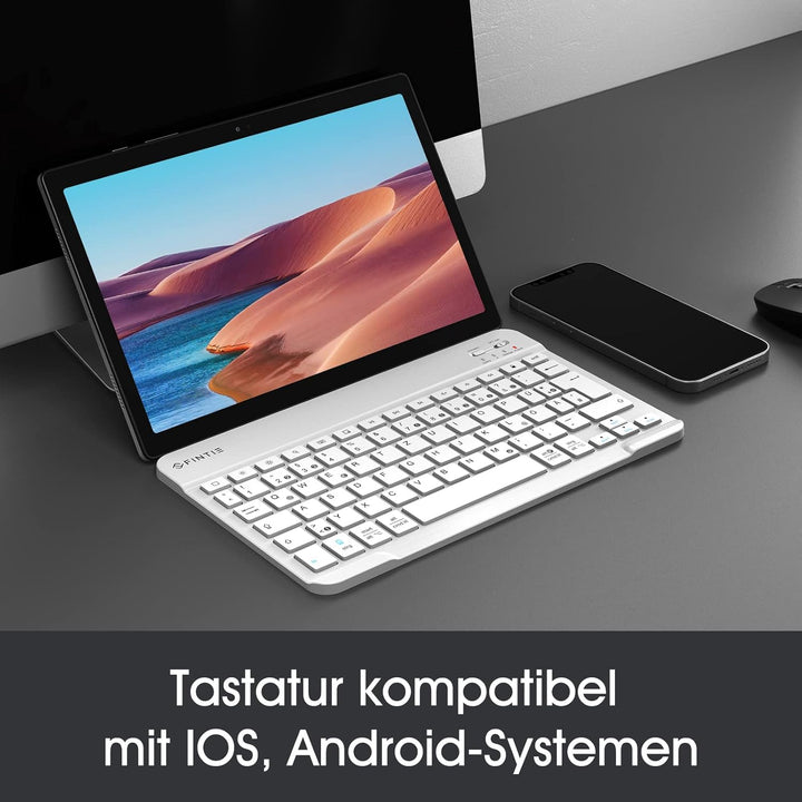 FINTIE Ultradünn Bluetooth Tastatur mit deutschem Layout QWERTZ für iPad Air/Pro/Mini/iPad 10.9/10.2