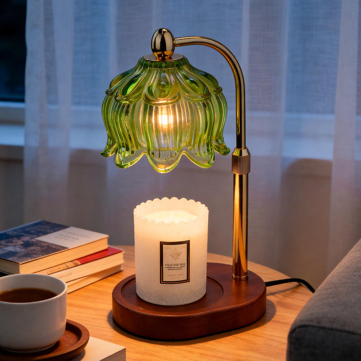 Kerzenwärmer Lampe Dimmer Timer Wachsschmelzer Grün Green, Green