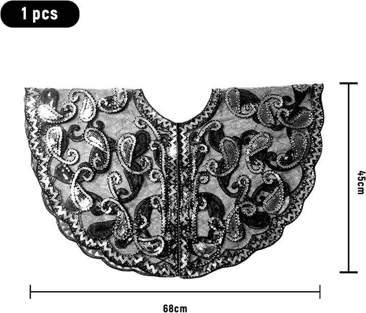 XDGBGFN 20er Jahre Schal Abendumhang, Ein Schal Abendkleid mit Pailletten, Retro Kostüm Accessoires