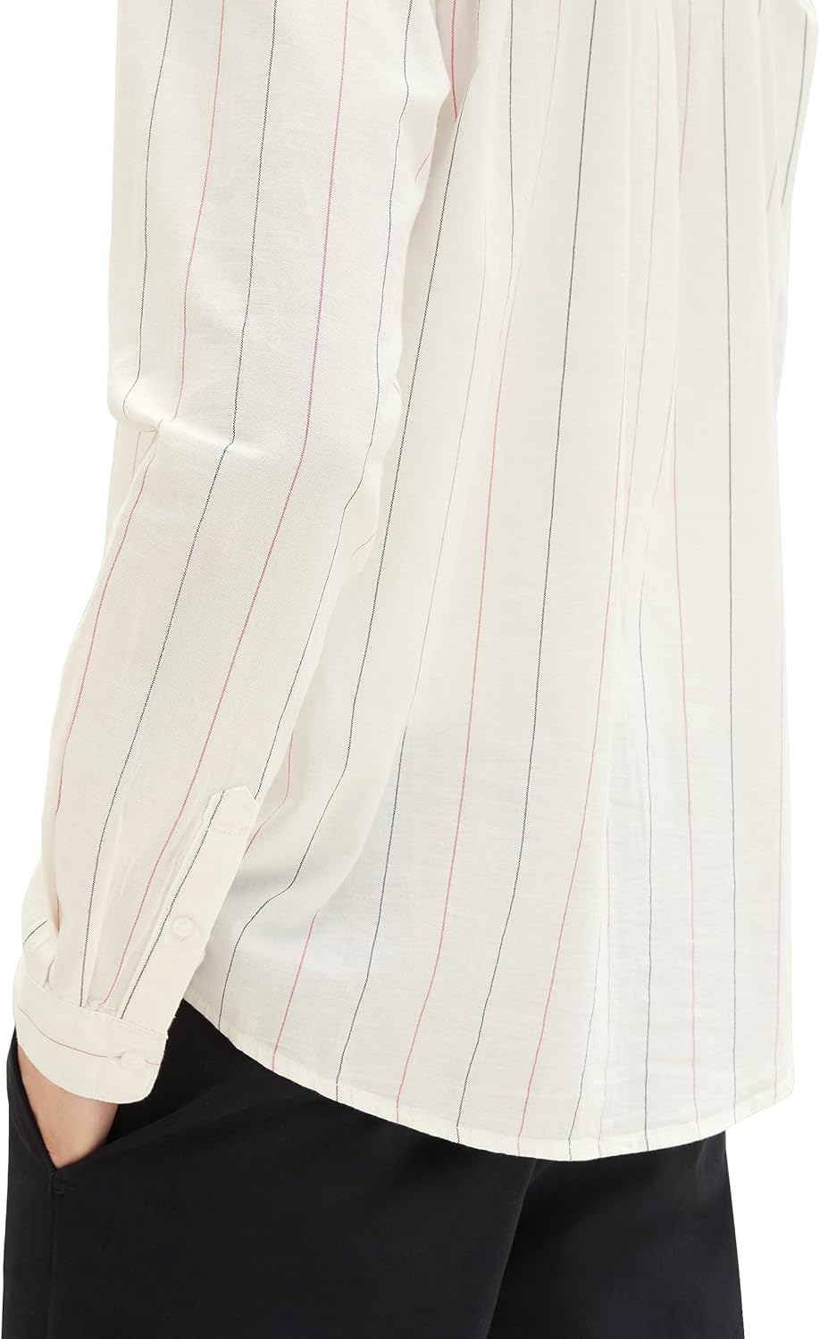 TOM TAILOR Denim Herren Hemd, M 33897 - Off White Base Big Stripe