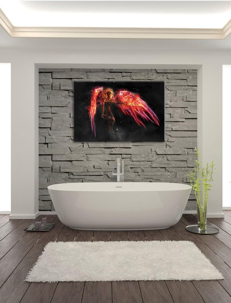 Pixxprint Alien Teufel im Weltraum als Leinwandbild/Grösse: 100x70 cm/Wandbild/Kunstdruck/fertig bes