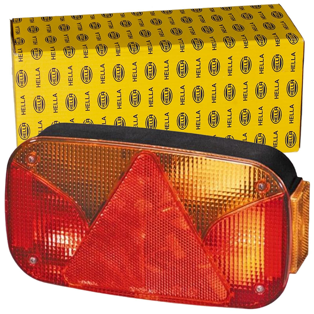 HELLA - Heckleuchte - Glühlampe - 12V - geschraubt/Anbau - Lichtscheibenfarbe: weiss/rot - Stecker: