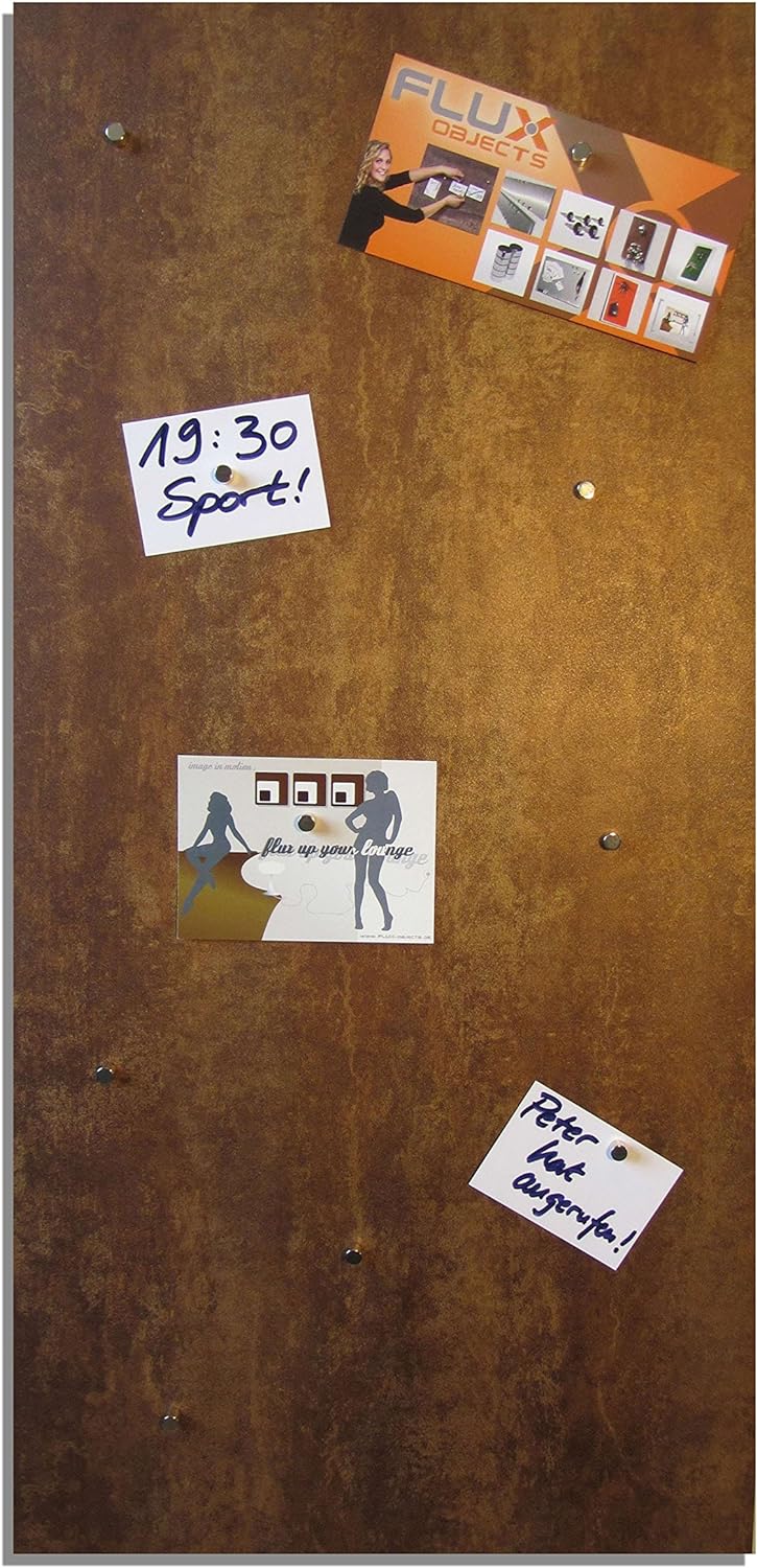 Magnet-Pinnwand in Rost-Optik, Memoboard, Magnettafel, magnetisch; inkl. 10 Haft-Magnete und einer G