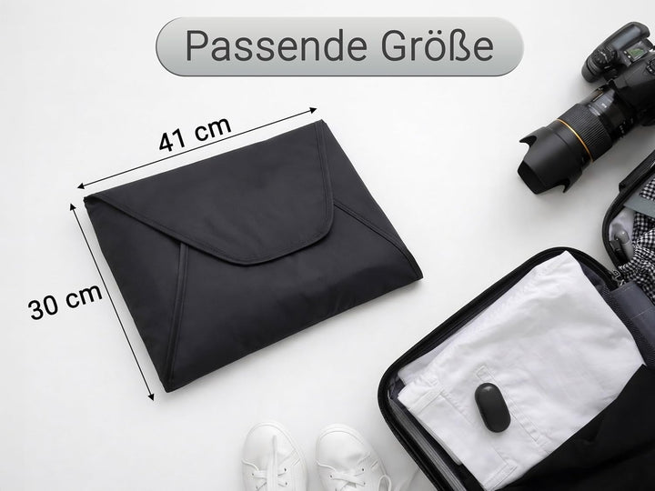 ZOLLNER 3er Set Hemdentasche 41x30 cm, faltenfreie Kleidung, wasserabweisend Schwarz, Schwarz