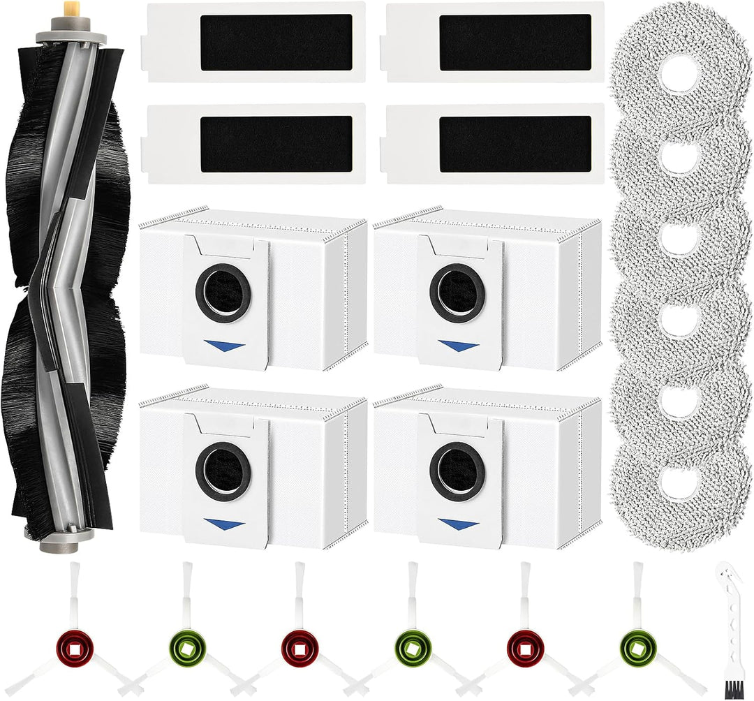 18 Stück Zubehör für Ecovacs Deebot T20 Omni / T20e Omni Saugroboter, 1 Hauptbürste 6 Wischtücher 4