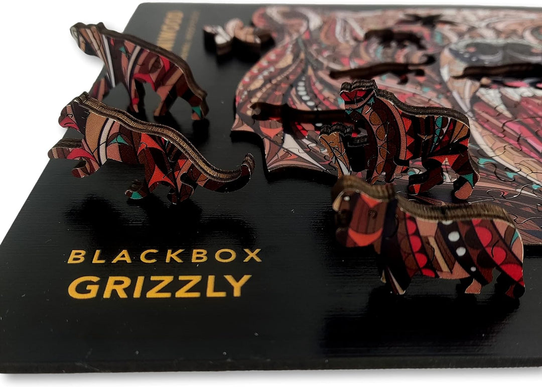 ANIWOOD Holzpuzzle Erwachsene Tieren. Gestanzter Deckel, Lebensgrosse Puzzle-Box. 3 Schwierigkeitsmo