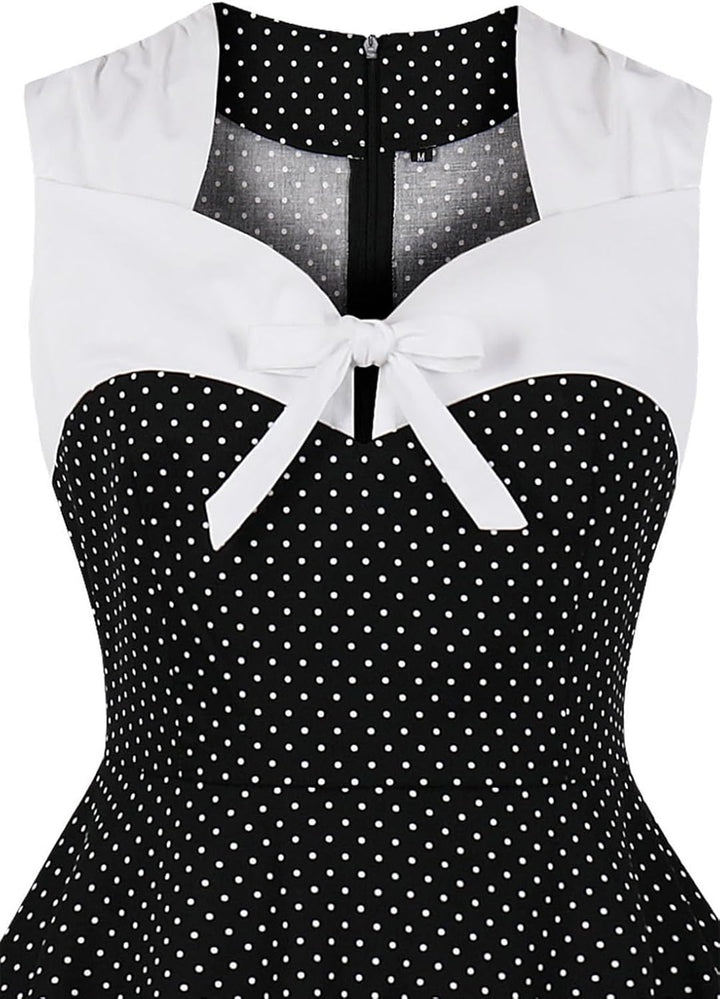 AXOE Damen Rockabilly Kleid 50er 60er Jahre Vintage Elegant Festlich Cocktailkleid für Hochzeitsgast
