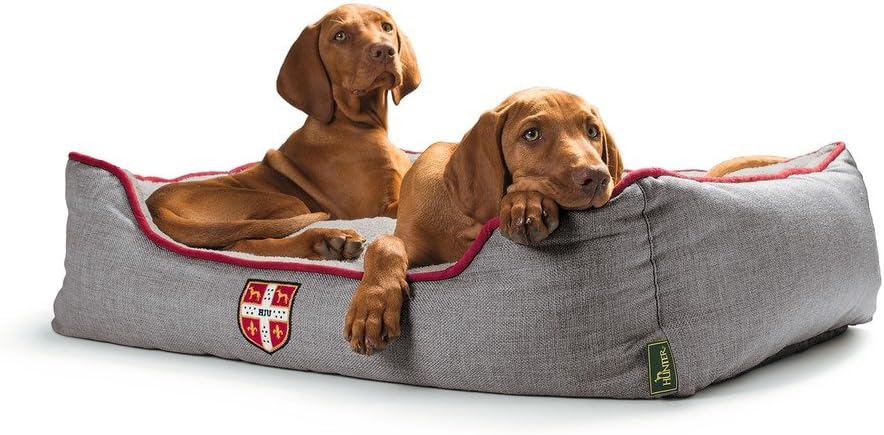 HUNTER Universtity Hundesofa, College-Style, Wendekissen, Plüschbesatz, 100 x 80 cm, grau grau 100 x