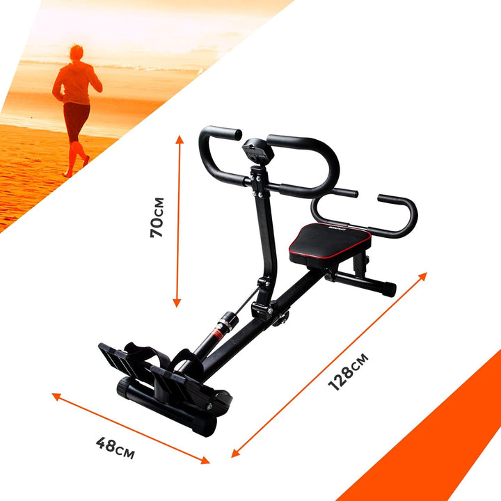 Verstellbares Rudergerät | HydraFit Rower| Multifunktionales Rudergerät | 12 Widerstandsstufen | Zäh