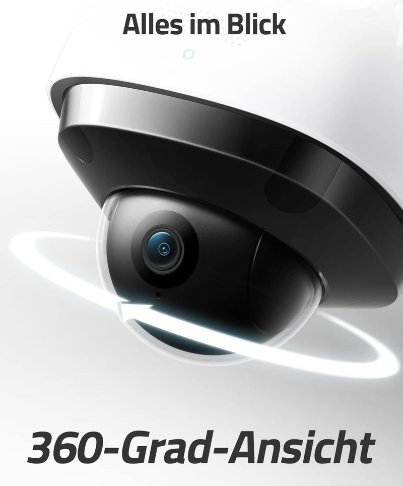 eufy Security Floodlight Cam 2 Pro Überwachungskamera mit Scheinwerfer, 360-Grad Schwenk- und Neigef