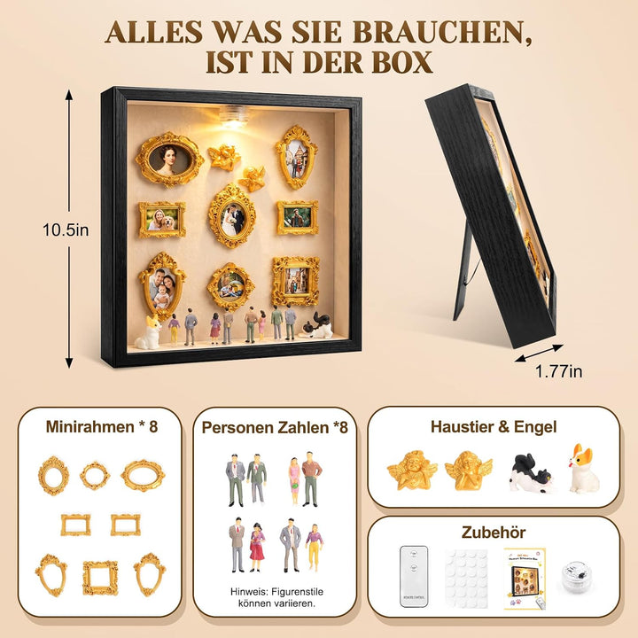 Mini Bilderrahmen Vintage Miniatur Menschen Museum, DIY Museum Silhouette | Remote control of lighti