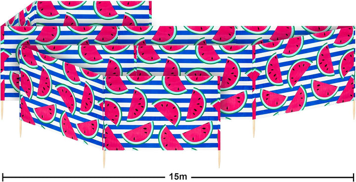 Ladeheid Windschutz Strand Sichtschutz mit Holzstab praktisches Strand Zubehör LAEX001 15 m Wasserme