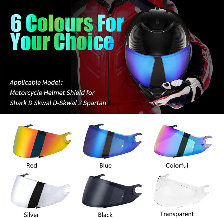 Motorradhelm Visier für Shark D Skwal D-Skwal 2 Spartan Carbon,Helmvisier Motorrad Windschutz Helm O