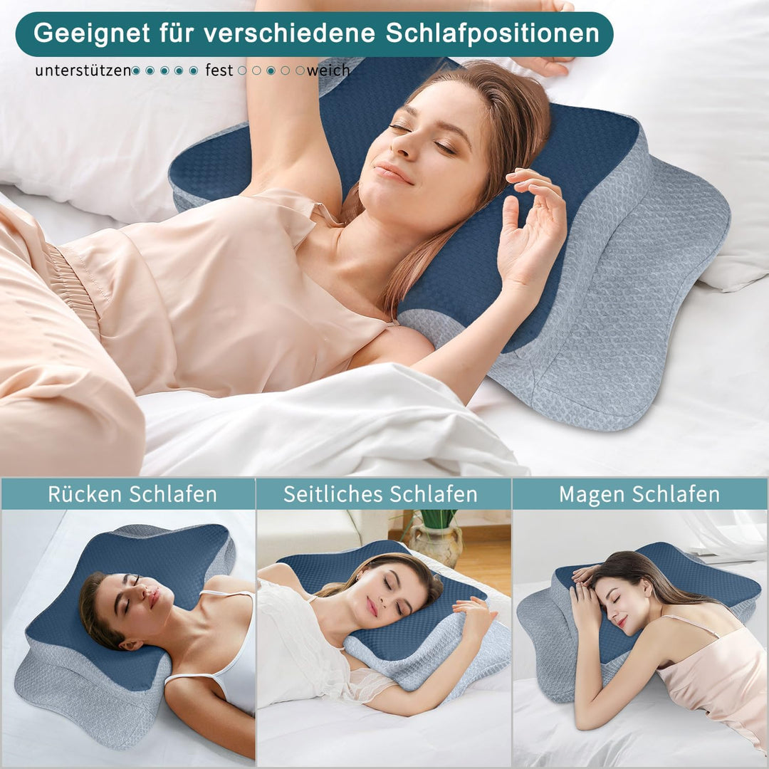 Memory Foam Kissen, Gebärmutterhalskissen für Nacken und Schultern Schmerzlinderung, Ergonomische Ko