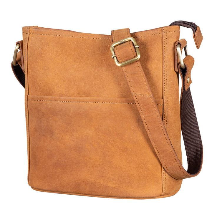 LEABAGS Leder Handtasche Damen I Premium Echtleder Umhängetasche I Schultertasche I Damentasche I Tr