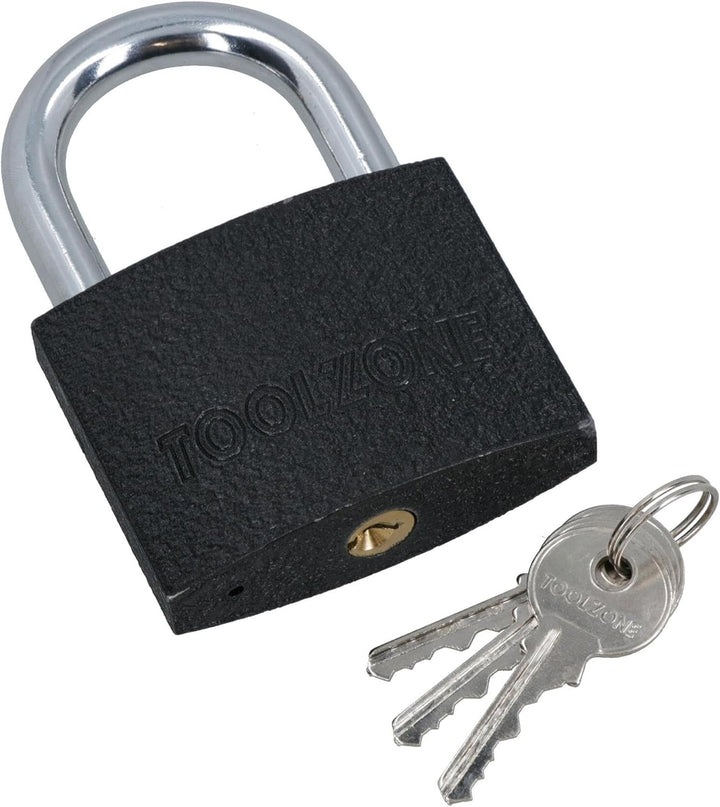 AB Tools-Toolzone Vorhängeschlösser aus Gusseisen, strapazierfähig, mit 3 Schlüsseln 12 Locks 75 mm