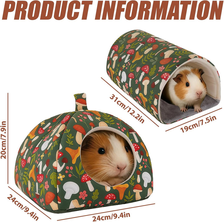 2er Set Meerschweinchen Bett: Ultraweiches Material Meerschweinchen Tunnel, Kuschelhöhle mit abnehmb