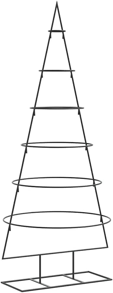 vidaXL Metall-Weihnachtsbaum für Dekorationen Schwarz 150 cm, Weihnachtsbaum, Metallbaum, Tannenbaum