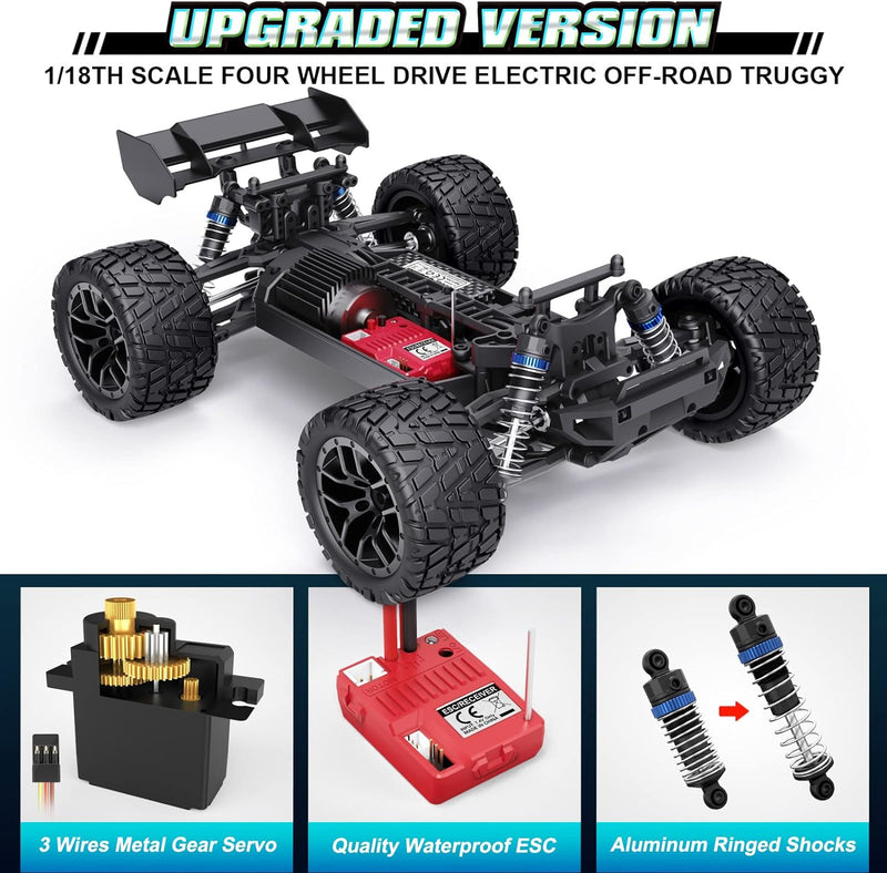 HAIBOXING Ferngesteuertes Auto, 2,4 GHz 1:18 Proportional 4WD 36+ km/h Hobby RC Auto Offroad Monster