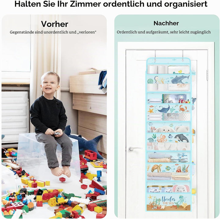 Clastyle Meereslebewesen Tür Hängeaufbewahrung Fisch Hängeorganizer für Camping Bad Schrank Schlafzi